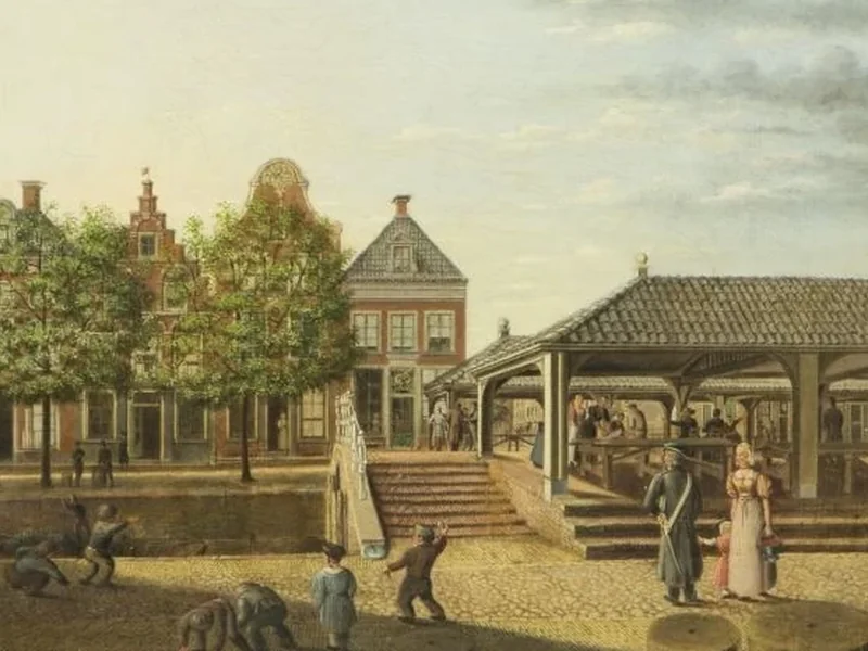 1809-Isaac Reijnders - Veduta del Korenmarkt a Leeuwarden